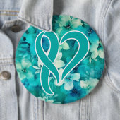 Ovarialkarzinom Bewusstsein Herz gestapelte Schlei Button (Beispiel)