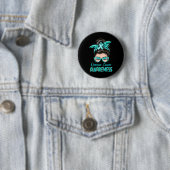 Ovarialkarzinom Bewusstsein Messy Bun Aquamarine S Button (Beispiel)