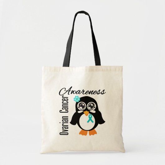Ovarialkarzinom Bewusstsein Pinguin Tragetasche (Vorne)