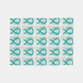 Ovarialkarzinom-Bewusstseinsband Fleece Blanket (Vorderseite (Horizontal))
