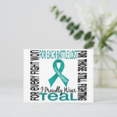 Ovarialkarzinom I Proudly Wear Aquamarin 2 Postkarte (Stehend Vorderseite)