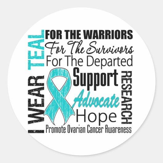 Ovarialkarzinom I trage Aquamarines Multipler Skle Runder Aufkleber (Vorderseite)