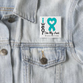 Ovarialkarzinom Ich trage Aquamarines Herz für mei Button (Beispiel)