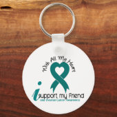 Ovarialkarzinom Ich unterstütze meinen Freund Schlüsselanhänger (Vorderseite)