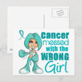 Ovarialkarzinom mit falscher Girl.png Postkarte (Vorne/Hinten)