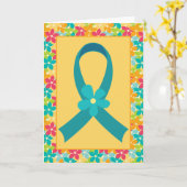 Ovarialkarzinom oder PCOS Aquamarines Schleimhautb Karte (Gelbe Blume)