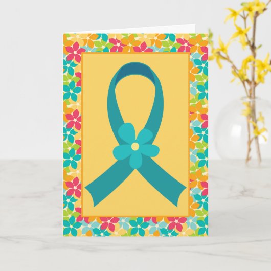 Ovarialkarzinom oder PCOS Aquamarines Schleimhautb Karte (Gelbe Blume)