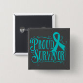Ovarialkarzinom Proud Survivor Button (Vorne & Hinten)