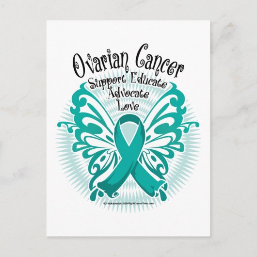 Ovarialkarzinom - Schmetterling 3 Postkarte (Vorderseite)