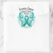 Ovarialkarzinom - Schmetterling 3 Runder Aufkleber (Tasche)