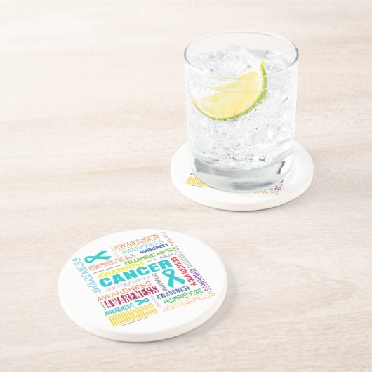 Ovarialkarzinom-Sensibilisierungskollage Getränkeuntersetzer (Seite)