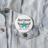 Ovarialkarzinom Survivor Floral Deko Button (Beispiel)
