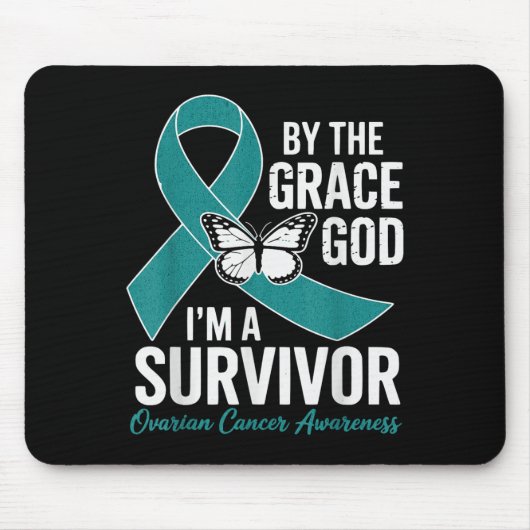 Ovarialkarzinom Überleben durch Gnade Gottes Aquam Mousepad (Vorne)