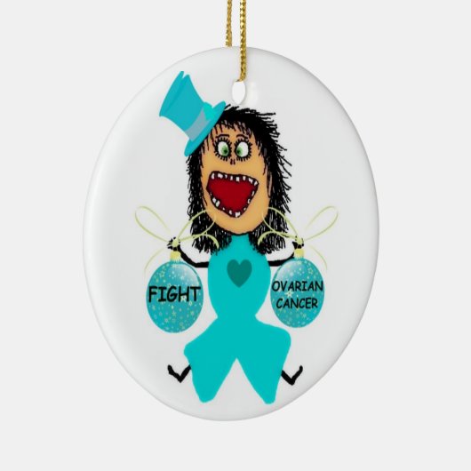 Ovarialkarzinom Weihnachten Keramikornament (Rechts)