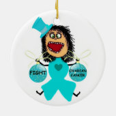 Ovarialkarzinom Weihnachten Keramikornament (Hinten)