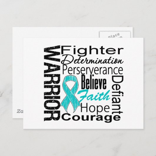 Ovarialkrebs-Kriegerkollage Postkarte (Vorne/Hinten)