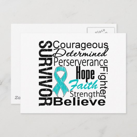 Ovarialkrebsüberlebensrate Postkarte (Vorne/Hinten)