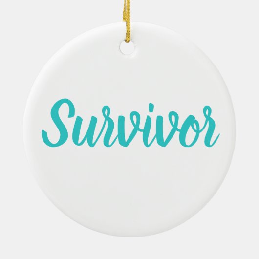 Ovarian Cancer Awareness Plaid Teal Ribbon Keramik Ornament (Hinten)