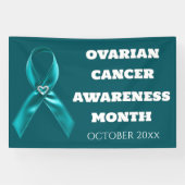 Ovarian Cancer Awareness teal ribbon cervical Banner (Horizontal)