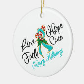 Ovarielle Krebsbehandlung Liebe Hoffnung Feiertage Keramikornament (Links)