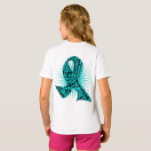 Ovarielle Krebsschleife Leistungsstarke Slogans T-Shirt (Schwarz voll)