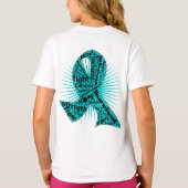 Ovarielle Krebsschleife Leistungsstarke Slogans T-Shirt (Rückseite)