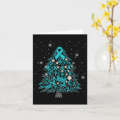 Ovarieller Krebs Bewusstsein Weihnachtsbaum Aquama Karte (Gelbe Blume)