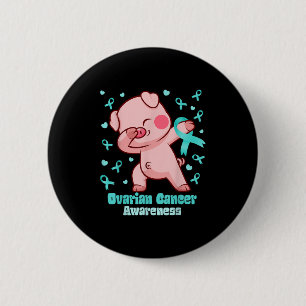 Ovarieller Krebs Funny Dabbing Schweinekrieger Button