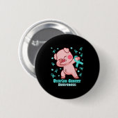 Ovarieller Krebs Funny Dabbing Schweinekrieger Button (Vorne & Hinten)