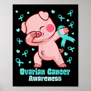Ovarieller Krebs Funny Dabbing Schweinekrieger Poster