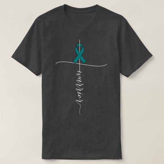 Ovarielles Krebsbewusstsein Warrior Aquamarines Mu T-Shirt (Design vorne)