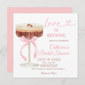 ove Is Brewing Bridal Shower Coffee Martini Theme Einladung (Vorne/Hinten)