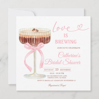 ove Is Brewing Bridal Shower Coffee Martini Theme Einladung