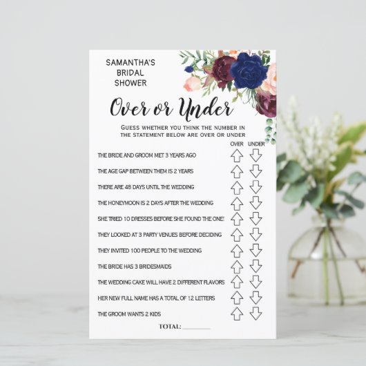 Ove oder Under Brautparty Spanisch Englisch Spiel (Stehend Vorderseite)