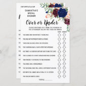 Ove oder Under Brautparty Spanisch Englisch Spiel (Vorne/Hinten)