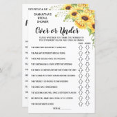 Ove oder Under Brautparty Spanisch Englisch Spiel (Vorne/Hinten)