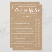 Ove oder Under Brautparty Spanisch Englisch Spiel (Vorne/Hinten)