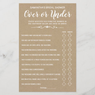 Ove oder Under Brautparty Spanisch Englisch Spiel