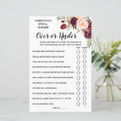 Ove oder Under Marsala Blume Brautparty Game (Stehend Vorderseite)