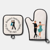 Oven Mitt and Pot Holder - Round Dancer Ofenhandschuh & Topflappen-Set (Vorderseite)