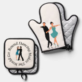 Oven Mitt and Pot Holder - Round Dancer Ofenhandschuh & Topflappen-Set (Vorderseite/Rückseite)