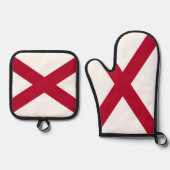 Oven Mitt and Pot Holders mit der Flagge von Alaba Ofenhandschuh & Topflappen-Set (Vorderseite)
