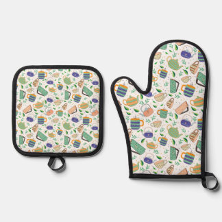 Oven Mitt and Pot Holders Ofenhandschuh & Topflappen-Set