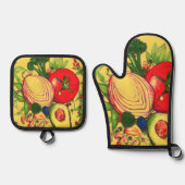Oven Mitt and Pot Holders Ofenhandschuh & Topflappen-Set (Vorderseite)