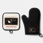 Oven Mitt and Pot Holders Ofenhandschuh & Topflappen-Set (Vorderseite)