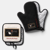 Oven Mitt and Pot Holders Ofenhandschuh & Topflappen-Set (Vorderseite/Rückseite)