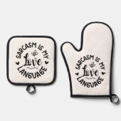 Oven Mitt and Pot Holders Ofenhandschuh & Topflappen-Set (Vorderseite)