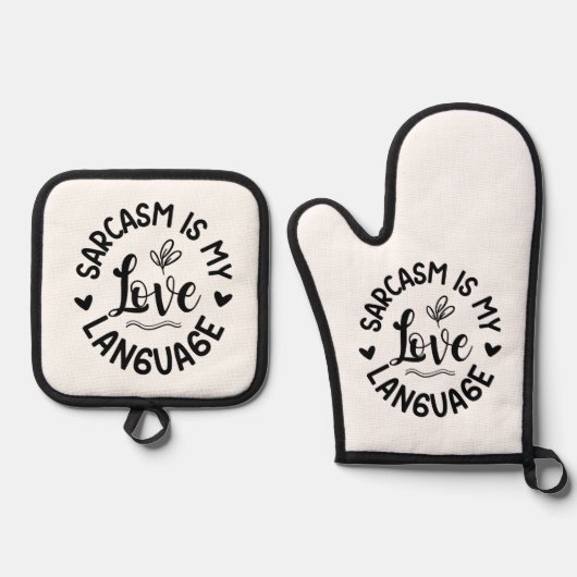 Oven Mitt and Pot Holders Ofenhandschuh & Topflappen-Set (Vorderseite)