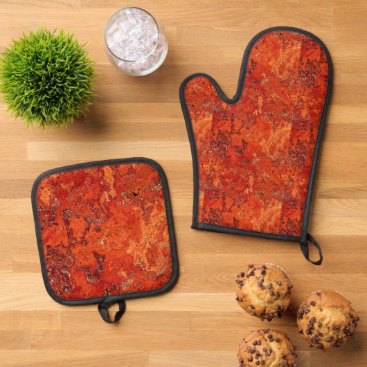 Oven Mitt and Pot Holders Ofenhandschuh & Topflappen-Set (Oben Unten)