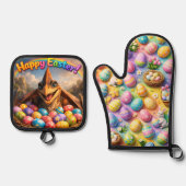 Oven Mitt and Pot Holders Ofenhandschuh & Topflappen-Set (Vorderseite)